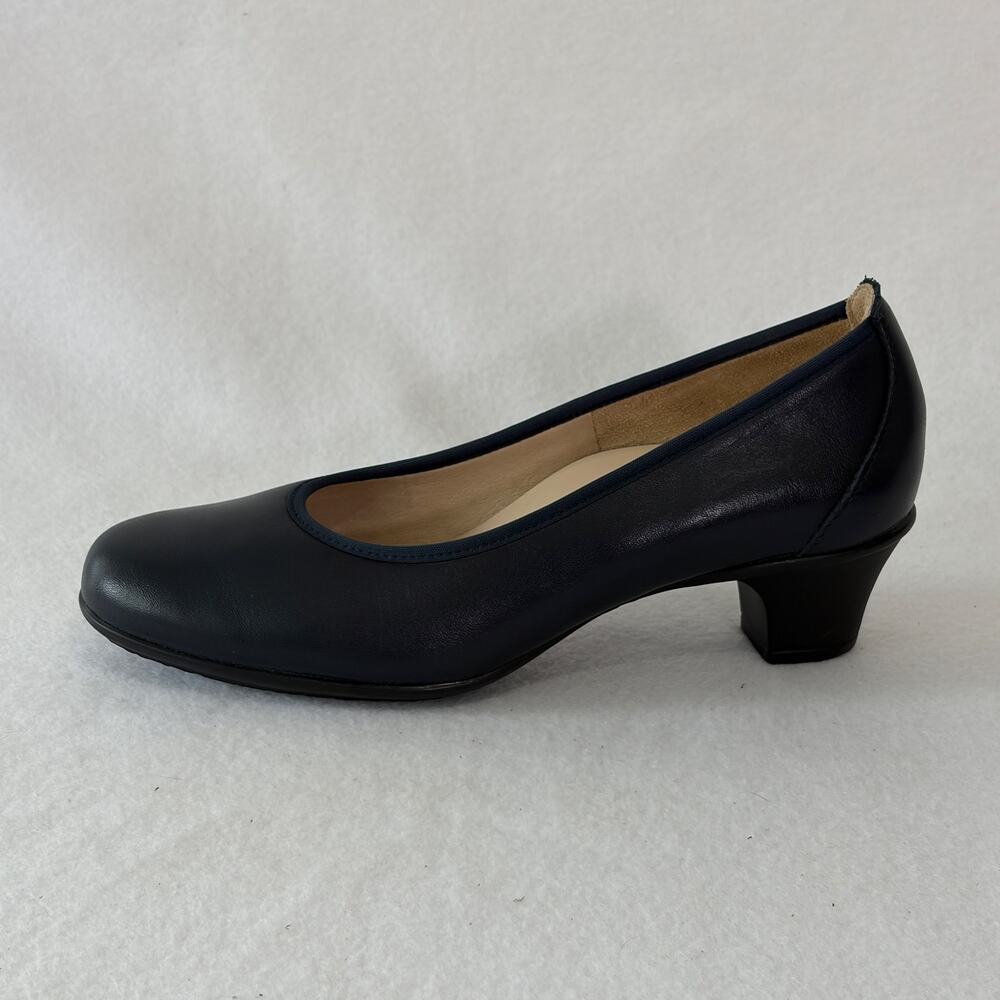 SAS Dress Shoes Womens 7.5 Dark Blue Block Low Heel Round Toe Cushioned Comfort - Picture 4 of 13